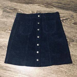 Brandy Melville Navy Corduroy Skirt